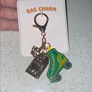 Anthropologie Green and Yellow Roller Skate Bag Charm